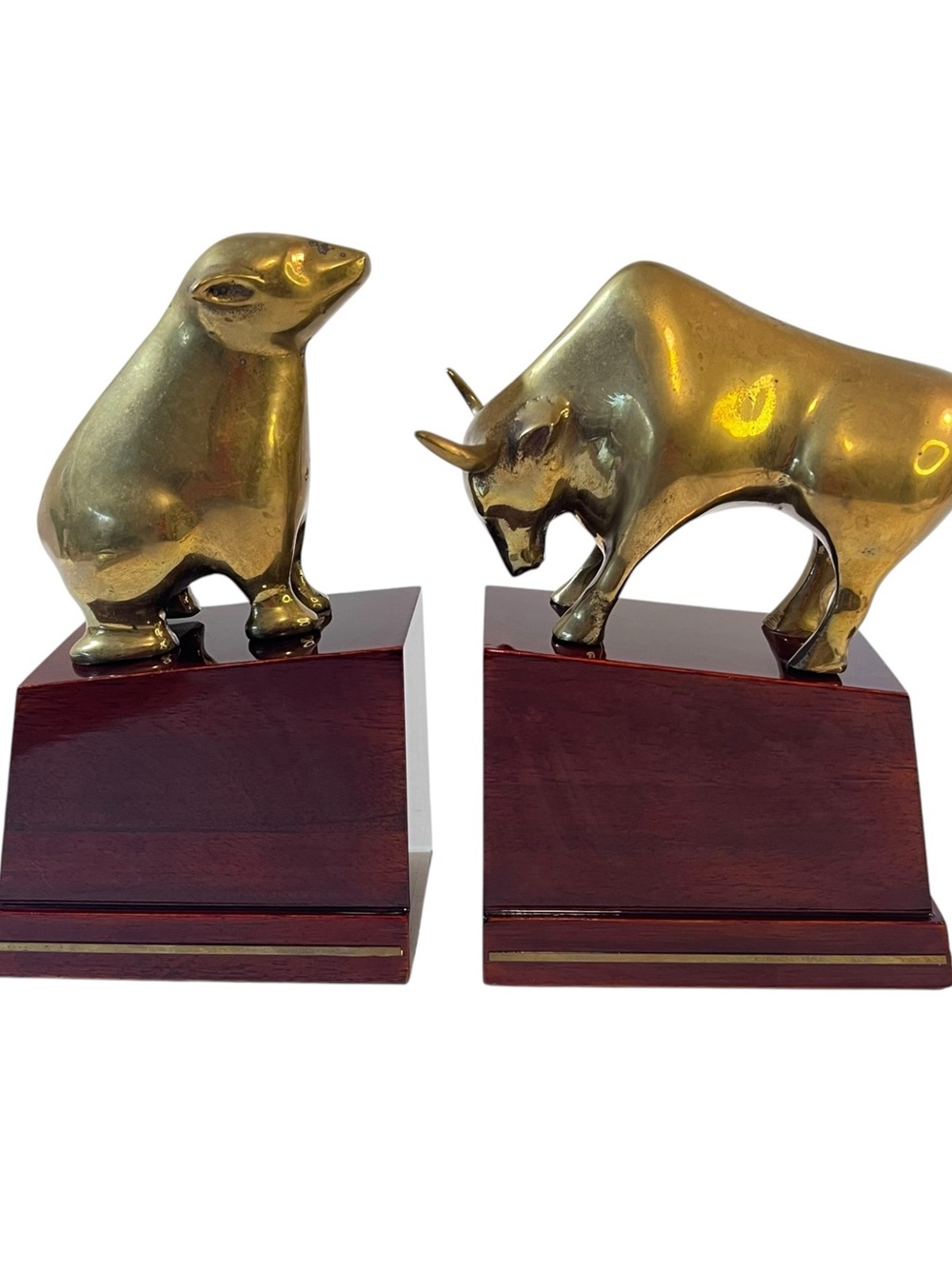 Great City Traders Vintage Brass Bull and Bear Bookends